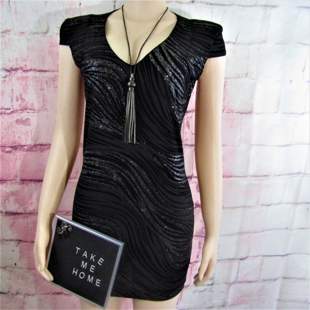 John Zack Short Dress Glitter Party Dress Size M/L